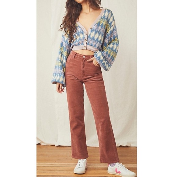 Rolla’s Original High Rise Straight Corduroy Pants Women’s Size 27 Terracotta - Picture 1 of 8
